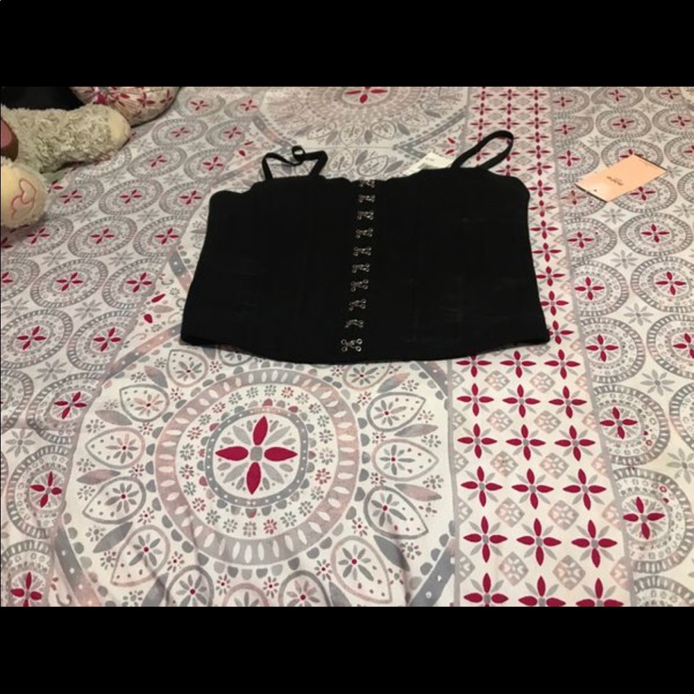 Black corset belly top